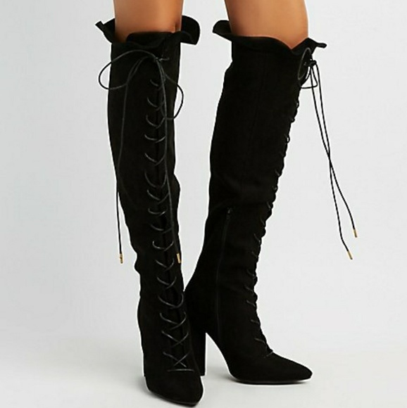 charlotte russe black thigh high boots